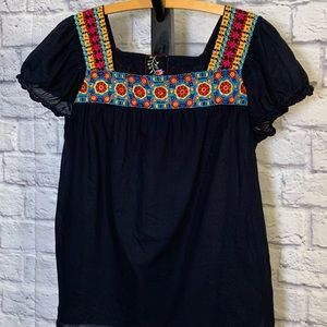 Johnny Was embroidered Peasant Top